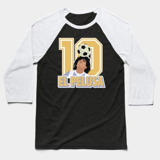 El Pelusa - Diego Maradona Head Juggle Portrait - Number 10 Baseball T-Shirt